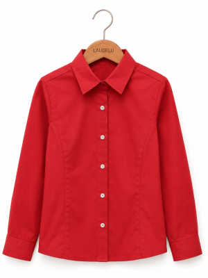 ✅  Camisa Roja Niña para Traje Regional Vasco | Euskal Jantziak Basajaunak