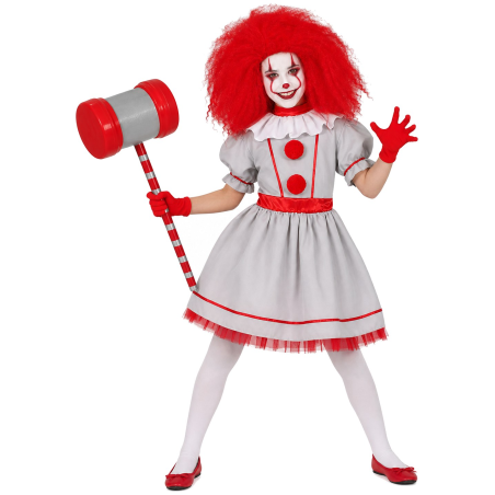 Disfraz De Payasa Asesina IT Niña - Disfraces de Halloween Pennywise - Disfraces de Payaso Asesino de Cine Infantiles