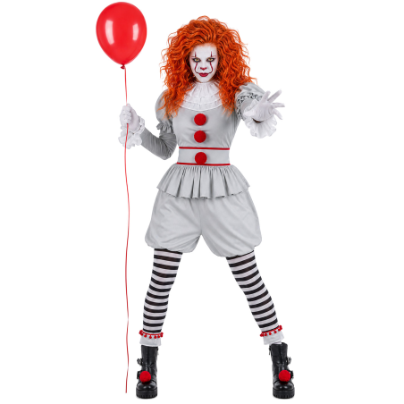 Disfraz De Payasa Asesina IT Mujer - Disfraces de Halloween Pennywise - Disfraces de Payaso Asesino de Cine Adulto
