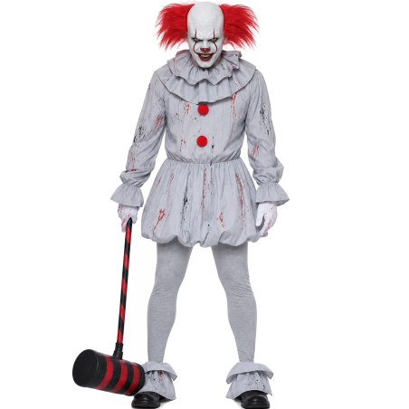 Disfraz De Payaso Asesino IT Hombre - Disfraces de Halloween Pennywise - Disfraces de Payaso Asesino de Cine Adulto