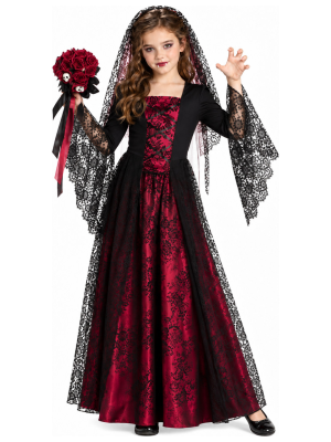 Disfraz de Novia Vampiresa para Niña - Disfraces Halloween Vampiros - Disfraces de Vampiresas y Goticas para Niñas