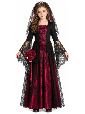 Disfraz de Novia Vampiresa para Niña - Disfraces Halloween Vampiros - Disfraces de Vampiresas y Goticas para Niñas