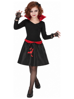 Disfraz de Vampiresa Clasica para Niña - Disfraces Halloween Vampiros - Disfraces de Vampiresas y Goticas para Niñas