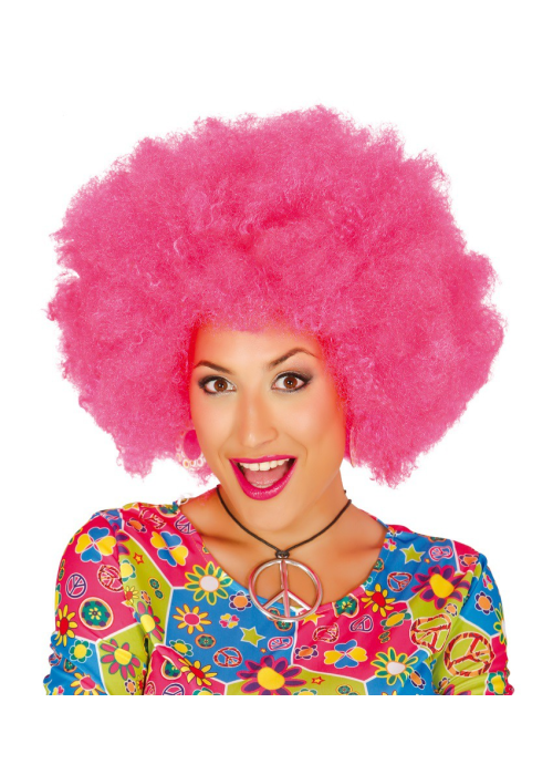 Peluca Afro Rosa - Pelucas