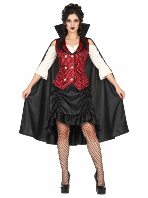 Disfraz De Vampiresa Clasica Corto