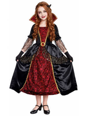 Disfraz de Vampiresa Clasica para Niña - Disfraces Halloween Vampiros - Disfraces de Vampiresas y Goticas para Niñas