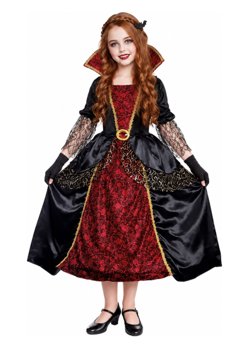 Disfraz de Vampiresa Clasica para Niña - Disfraces Halloween Vampiros - Disfraces de Vampiresas y Goticas para Niñas