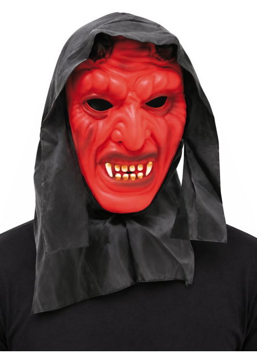 Mascara Diablo Con Capucha - Mascara Demonio Halloween - Mascaras y Antifaces