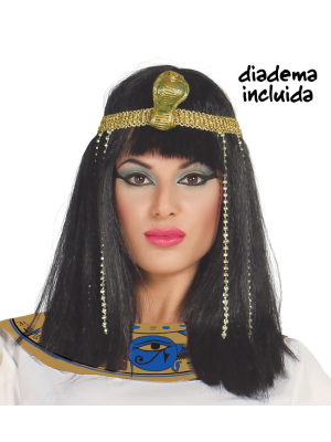 Peluca Melena Cleopatra con Diadema - Complementos de Egipcios
