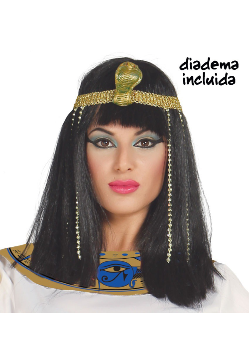 Peluca Melena Cleopatra con Diadema - Complementos de Egipcios