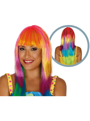 Peluca Payaso Melena Multicolor - Pelucas