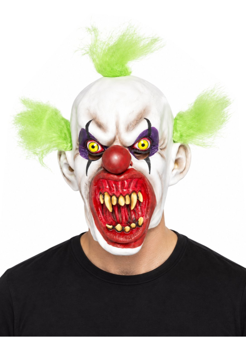 Mascara Payaso Asesino Verde - Mascaras de Payasos Diabolicos Halloween - Mascaras de Payasos Asesinos