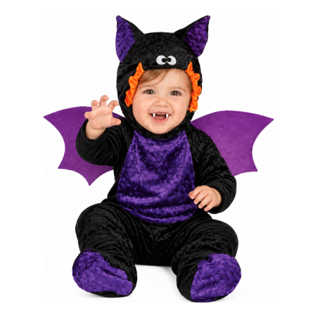 Disfraz de Vampiro Murcielago Morado para Bebe - Disfraces Halloween Vampiros - Disfraces de Vampiros y Vampiresas para Bebes