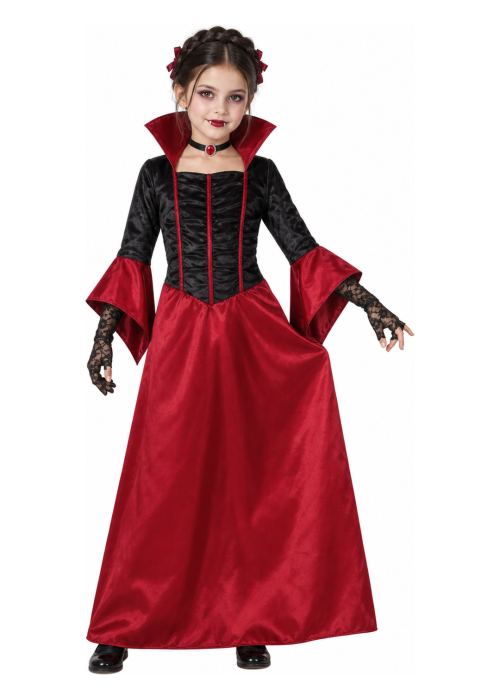 Disfraz de Vampiresa Burdeos para Niña - Disfraces Halloween Vampiros - Disfraces de Vampiresas y Goticas para Niñas