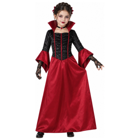 Disfraz de Vampiresa Burdeos para Niña - Disfraces Halloween Vampiros - Disfraces de Vampiresas y Goticas para Niñas