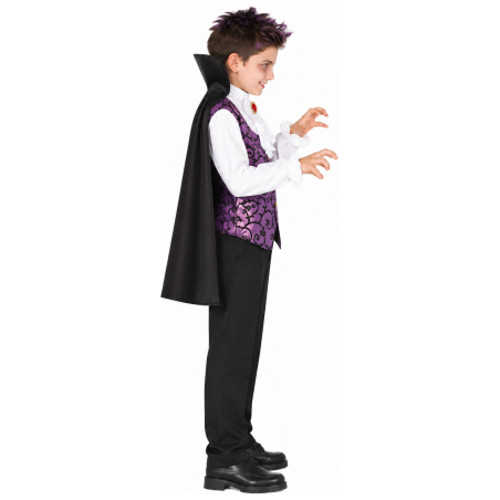Disfraz de Vampiro Clasico Lila para Niño - Disfraces Halloween Vampiros - Disfraces de Vampiros y Goticos para Niños