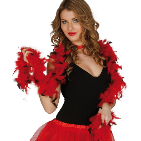 Boa de Plumas Roja y Negra - COMPLEMENTOS POR CATEGORIA