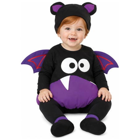 Disfraz de Vampiro Murcielago Morado para Bebe - Disfraces Halloween Vampiros - Disfraces de Vampiros y Vampiresas para Bebes