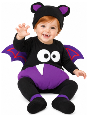 Disfraz de Vampiro Murcielago Morado para Bebe - Disfraces Halloween Vampiros - Disfraces de Vampiros y Vampiresas para Bebes