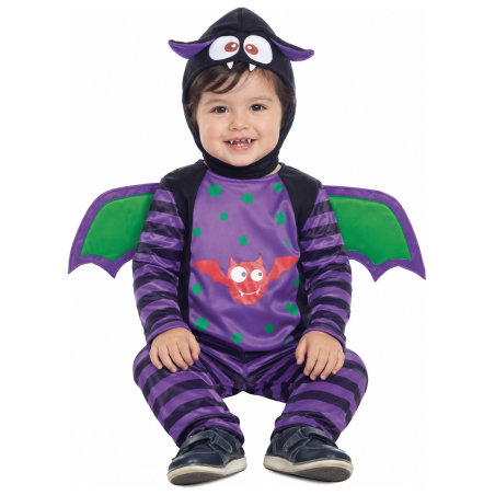 Disfraz de Vampiro Murcielago Rayas para Bebe - Disfraces Halloween Vampiros - Disfraces de Vampiros y Vampiresas para Bebes