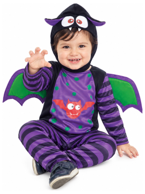Disfraz de Vampiro Murcielago Rayas para Bebe - Disfraces Halloween Vampiros - Disfraces de Vampiros y Vampiresas para Bebes