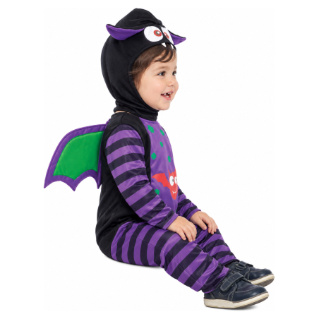 Disfraz de Vampiro Murcielago Rayas para Bebe - Disfraces Halloween Vampiros - Disfraces de Vampiros y Vampiresas para Bebes