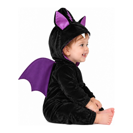 Disfraz de Vampiro Murcielago Morado para Bebe - Disfraces Halloween Vampiros - Disfraces de Vampiros y Vampiresas para Bebes