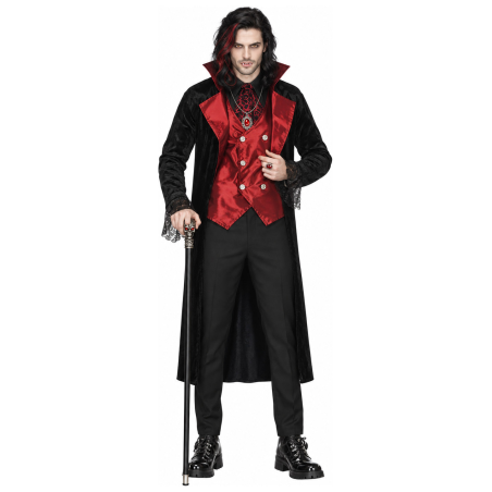 Disfraz de Vampiro Gotico Rojo para Hombre - Disfraces Halloween Vampiros - Disfraces de Vampiros y Goticos para Hombre