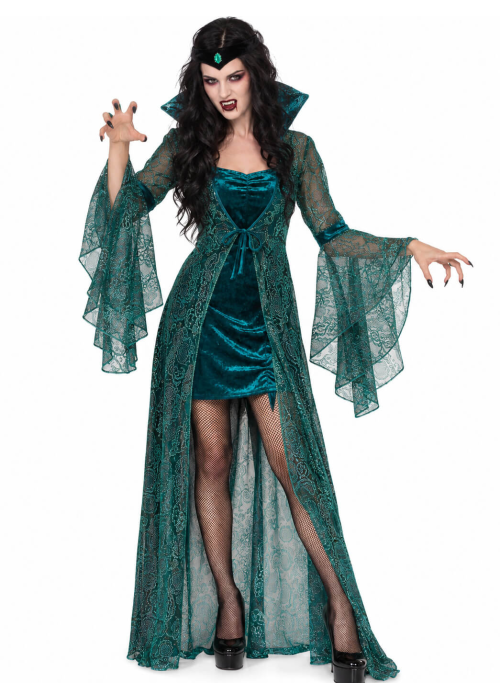 Disfraz de Vampiresa Verde para Mujer - Disfraces Halloween Vampiros - Disfraces de Vampiresas y goticas para Mujer