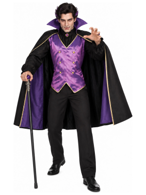 Disfraz de Vampiro Morado para Hombre - Disfraces Halloween Vampiros - Disfraces de Vampiros y Goticos para Hombre