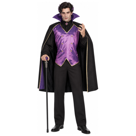 Disfraz de Vampiro Morado para Hombre - Disfraces Halloween Vampiros - Disfraces de Vampiros y Goticos para Hombre