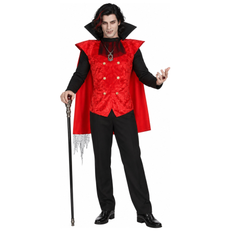 Disfraz de Vampiro Rojo para Hombre - Disfraces Halloween Vampiros - Disfraces de Vampiros y Goticos para Hombre