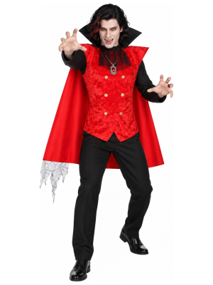 Disfraz de Vampiro Rojo para Hombre - Disfraces Halloween Vampiros - Disfraces de Vampiros y Goticos para Hombre