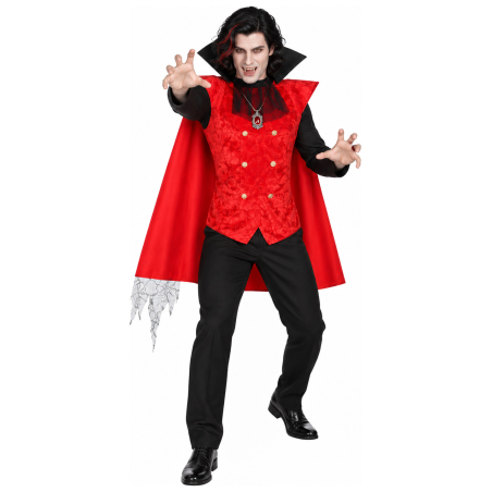 Disfraz de Vampiro Rojo para Hombre - Disfraces Halloween Vampiros - Disfraces de Vampiros y Goticos para Hombre