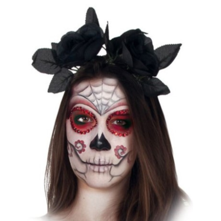 Diadema De Flors De Color Vermell I Negre