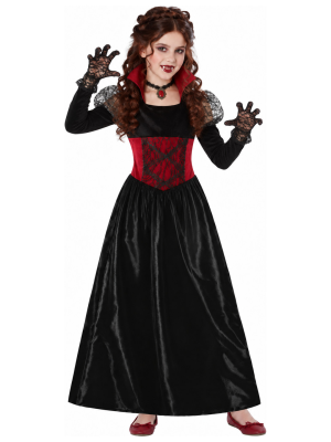 Disfraz de Vampiresa Gotica para Niña - Disfraces Halloween Vampiros - Disfraces de Vampiresas y Goticas para Niñas
