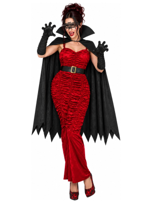 Disfraz de Vampiresa con Capa para Mujer - Disfraces Halloween Vampiros - Disfraces de Vampiresas y goticas para Mujer
