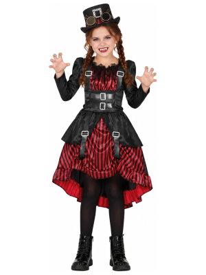 Disfraz de Vampiresa Steampunk para Niña - Disfraces Halloween Vampiros - Disfraces de Vampiresas y Goticas para Niñas