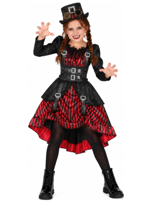 Disfraz de Vampiresa Steampunk para Niña - Disfraces Halloween Vampiros - Disfraces de Vampiresas y Goticas para Niñas