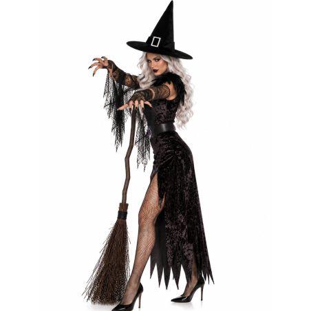 Disfraz De Bruja Negra Elegante Mujer - Disfraces Halloween Brujas