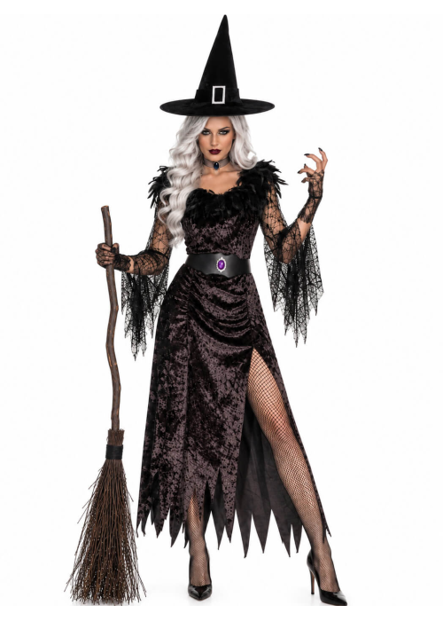 Disfraz De Bruja Negra Elegante Mujer - Disfraces Halloween Brujas