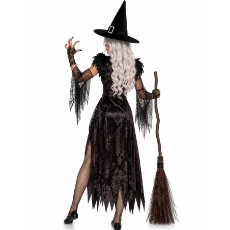 Disfraz De Bruja Negra Elegante Mujer - Disfraces Halloween Brujas