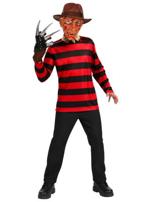Disfraz De Freddy Con Mascara y manos Infantil - Disfraces Freddy Krueger - Disfraces de Asesino Pesadillas Infantil