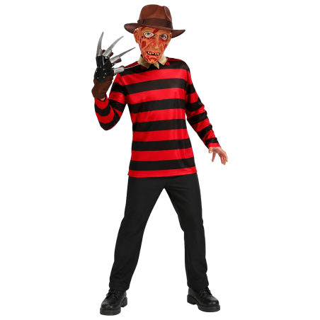 Disfraz De Freddy Con Mascara y manos Infantil - Disfraces Freddy Krueger - Disfraces de Asesino Pesadillas Infantil