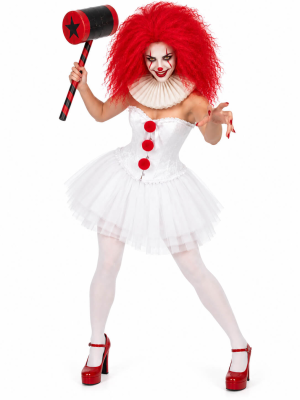 Disfraz De Payasa IT corset Mujer - Disfraces de Halloween Pennywise Sexy - Disfraces de Payasos Siniestros para Mujer