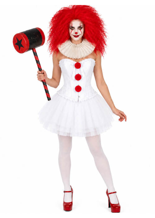 Disfraz De Payasa IT corset Mujer - Disfraces de Halloween Pennywise Sexy - Disfraces de Payasos Siniestros para Mujer