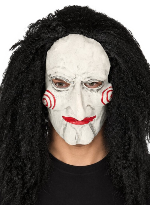 Mascara Marioneta Con Pelo - Mascaras Halloween Saw - Mascaras de Peliculas de Terror