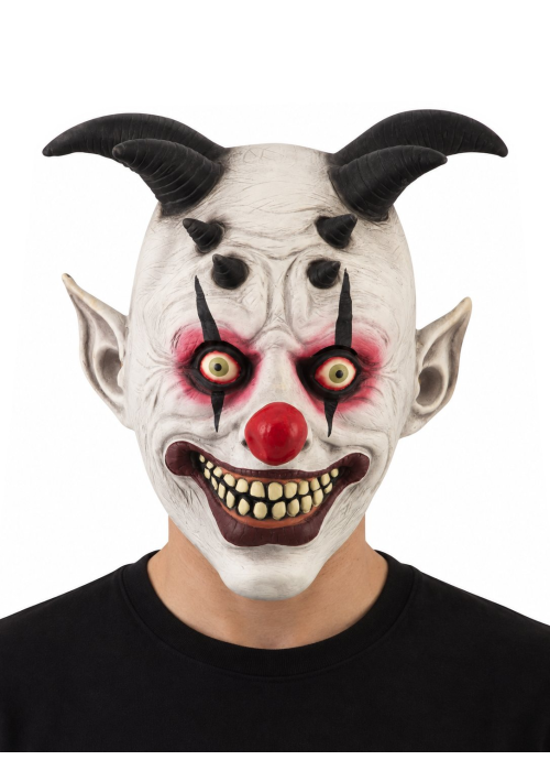 Mascara Payaso Con Cuernos - Mascaras Halloween Payasos Asesinos - Mascaras y Antifaces