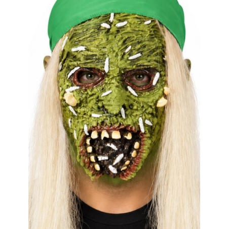 Mascara Zombie Toxico Con Pelo - Mascaras Halloween de Zombies - Mascaras de Zombies