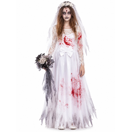 Disfraz De Novia Cadaver Sangrienta Mujer - Disfraces Halloween Zombies - Disfraces de Zombies para Mujer